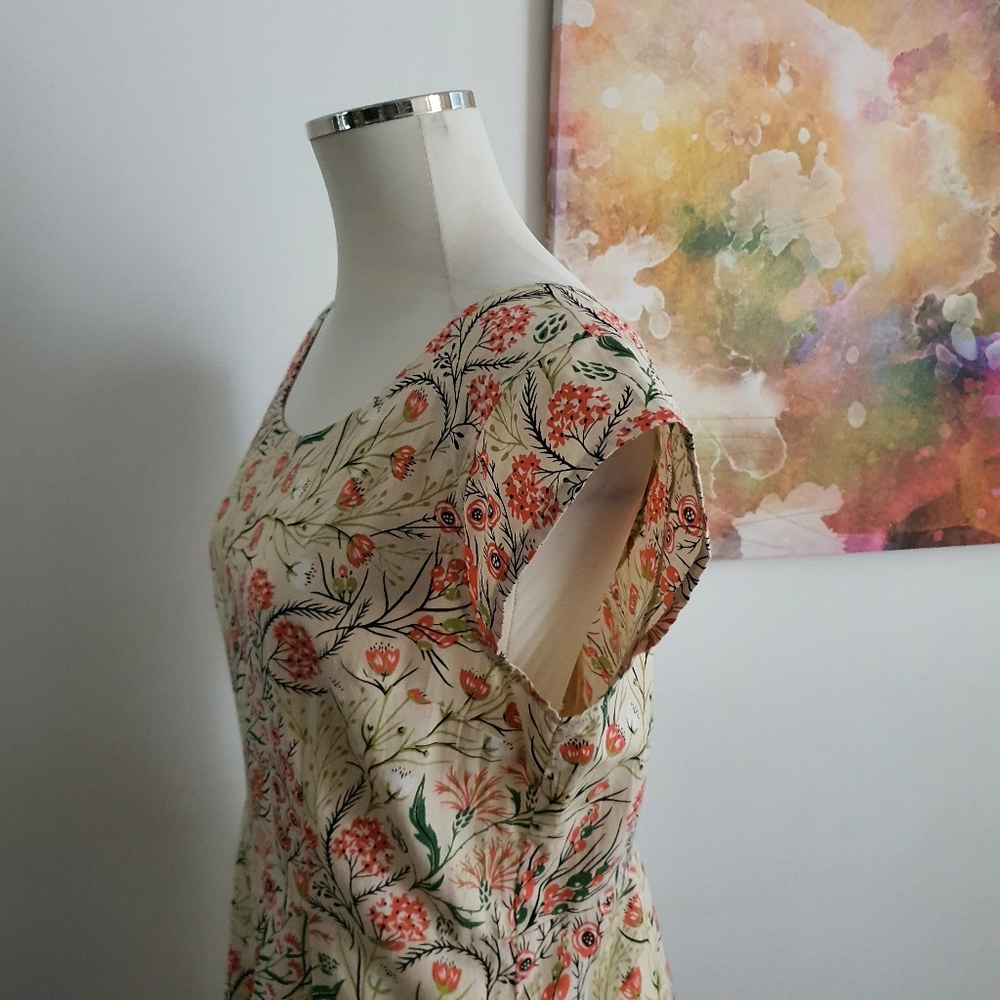MahaShe Size 16 Cream Cap Sleeve Fit and Flare Dress with Pockets NWOT - Picture 10 of 13
